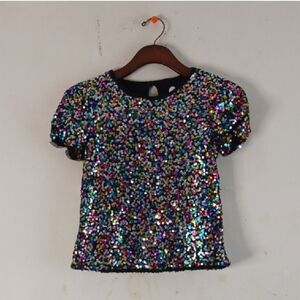Multicolor Sequin Kids Top